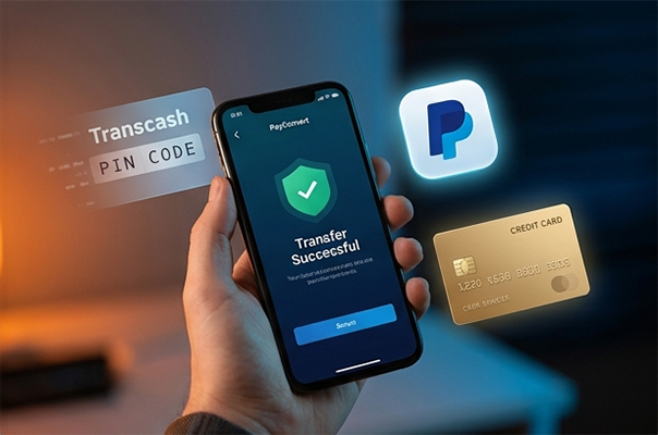 Transfert Transcash vers PayPal ou CB